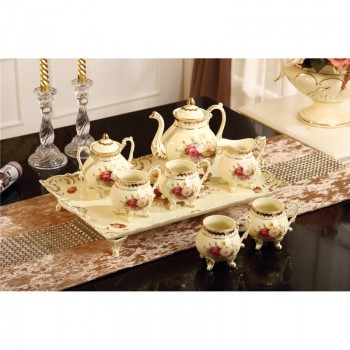 茶具套装 欧式陶瓷摆件 杯碟大壶 咖啡具整套 欧式茶壶