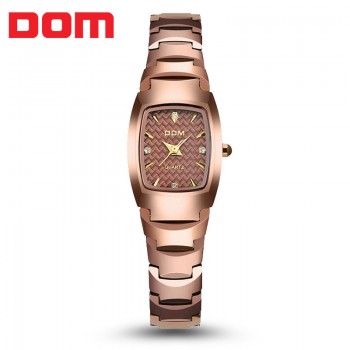 DOM品牌手表 时装表 镀膜镜面 真钨钢女士手表 时尚潮流女石英表