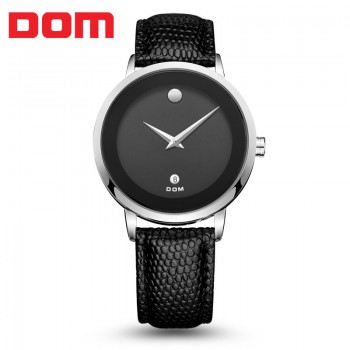 DOM (多姆) 潮流时尚真皮皮带女表防水时装女士手表